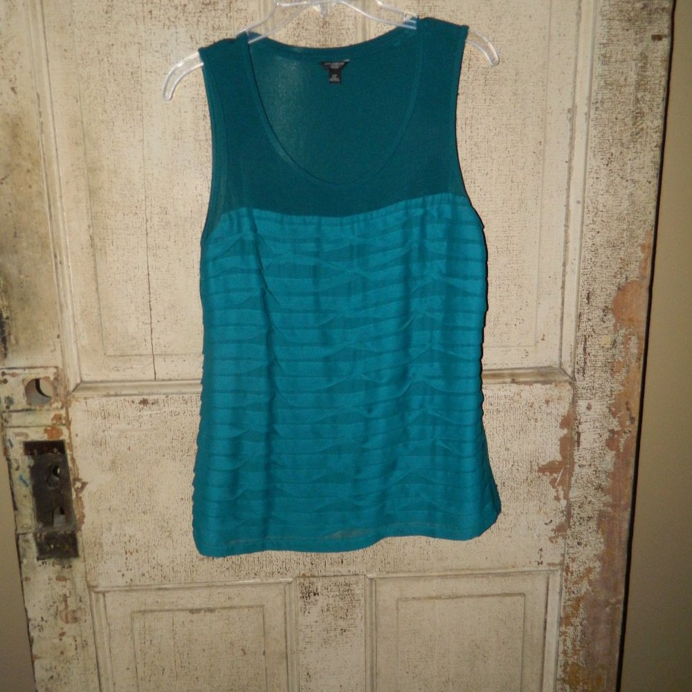 Ann Taylor Petite Ruffle layered Top Size Large Petite  (B-31)